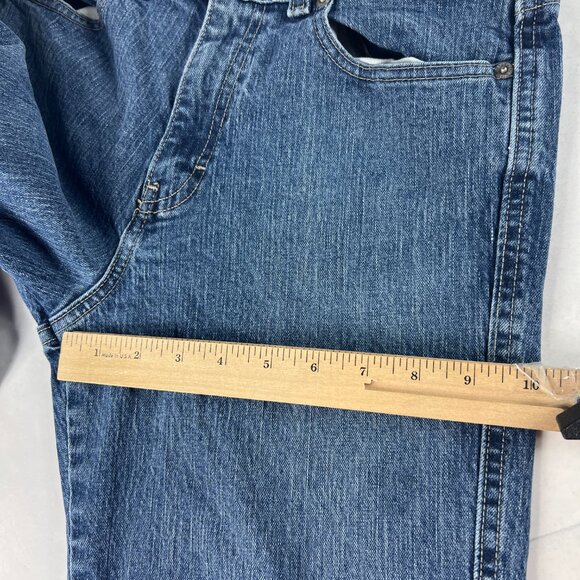 Y2K Calvin Klein Jeans Women's Measured 30x29* Slim Boot Cut Blue Denim Tag 10 - Picture 14 of 16